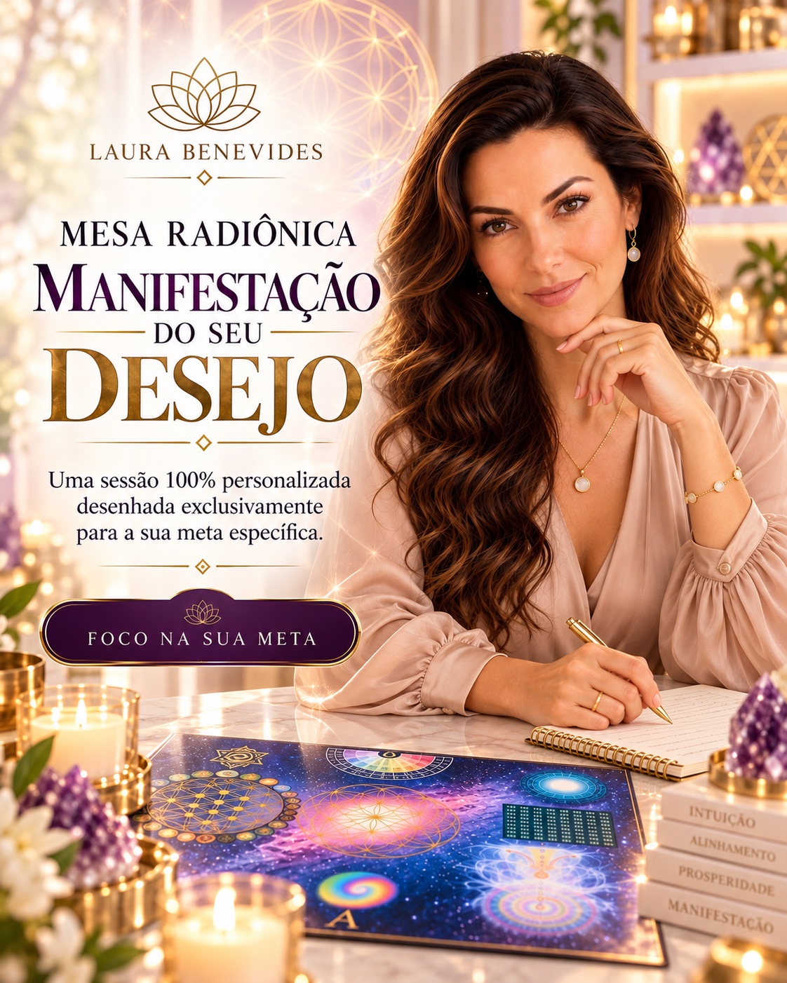 Imagem oficial do atendimento Manifestação do Seu Desejo com Laura Benevides