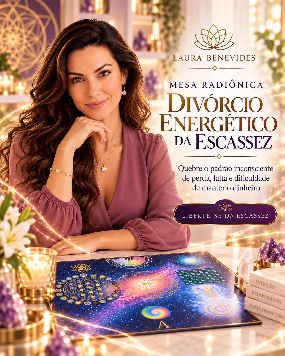 Imagem oficial do atendimento Divórcio Energético com a Escassez com Laura Benevides