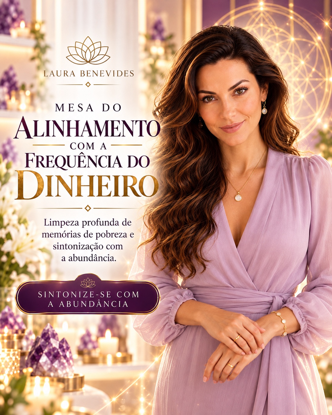Imagem oficial do atendimento Alinhamento com a Frequência do Dinheiro com Laura Benevides