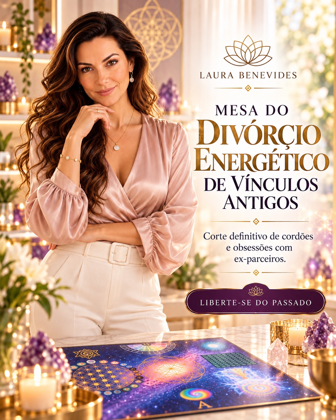 Imagem oficial do atendimento Divórcio Energético de Vínculos Antigos com Laura Benevides